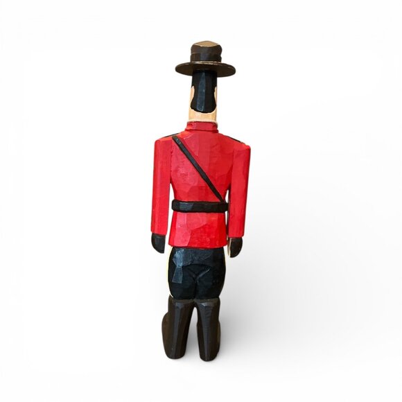 RCMP Officer Statue in Red Serge Canadiana Wooden 13" Moustache Stetson - Picture 2 of 7